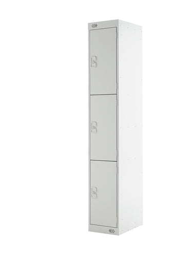 Three Door Locker - Quick Delivery - Light Grey Doors