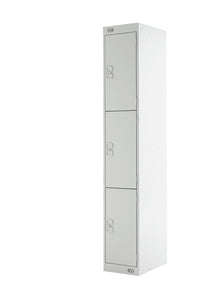 Three Door Locker - Quick Delivery - Light Grey Doors