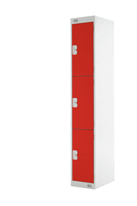 Three Door Locker - Quick Delivery - Red Doors