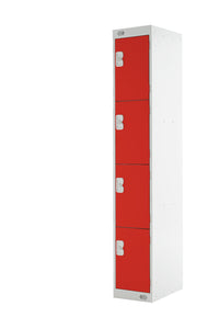Four Door Locker - Quick Delivery - Red Doors