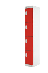 Four Door Locker - Quick Delivery - Red Doors
