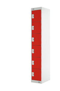 Six Door Locker - Quick Delivery - Red Doors