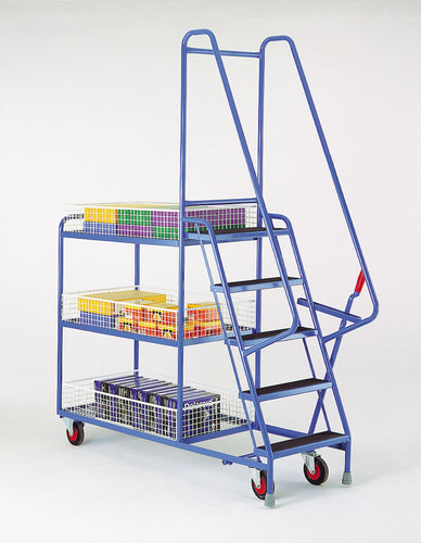 5 Step Tray Trolley - Removable Baskets Heavy Duty