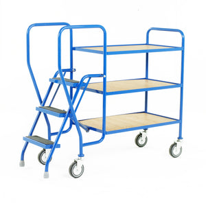 3 Step Tray Trolley - Ply-Wood Shelves Medium Duty
