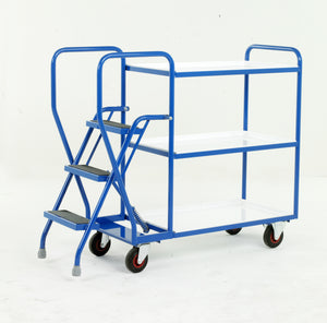 3 Step Tray Trolley - Reversible Trays Heavy Duty